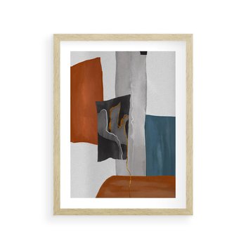 Plakat w ramie 30x40 - Nowoczesna geometria - nowoczesny, geometryczny - rama drewno