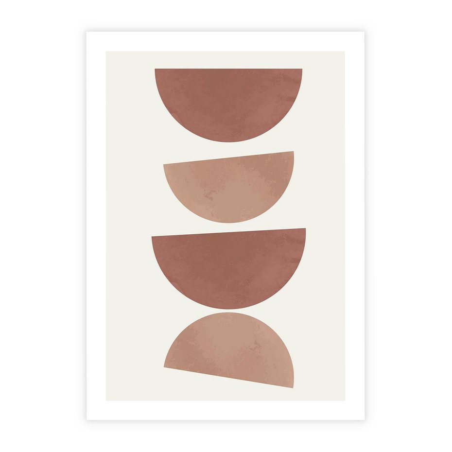 Plakat bez ramy 30x40 - Abstrakcyjne Widzenia - abstrakcyjne geometryczne kształty, odcienie brązu i beżu