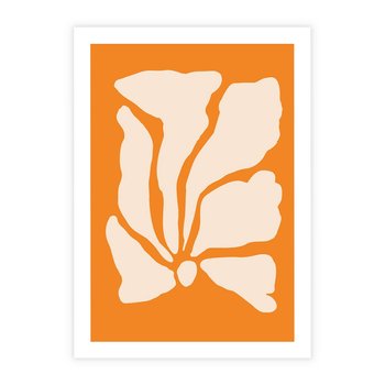 Plakat bez ramy 21x30 - Wibracje Barw - abstrakcyjny boho plakat, pomarańczowe tło