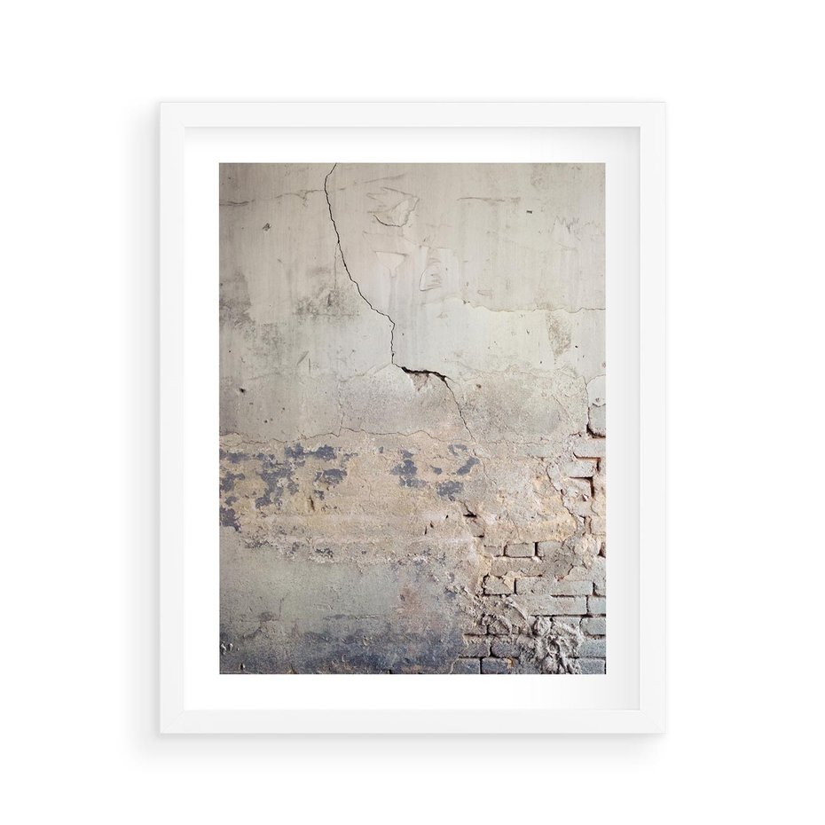 Plakat w ramie 40x50 - Surowość ściany z betonu - ściana, beton - rama biała