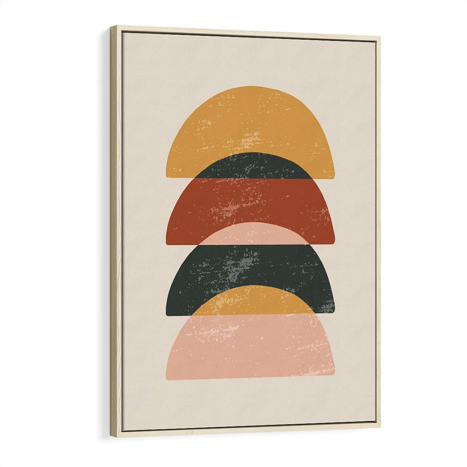 Obraz w ramie 70x100 - Energetyczne Wzory - nowoczesny plakat, abstrakcyjne kształty - rama drewno