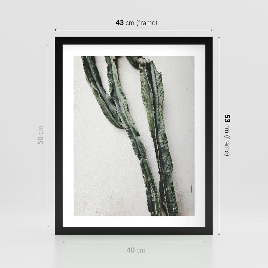 Plakat w ramie 40x50 - Zielona Roślina z Liśćmi - zielona roślina, liście - rama czarna