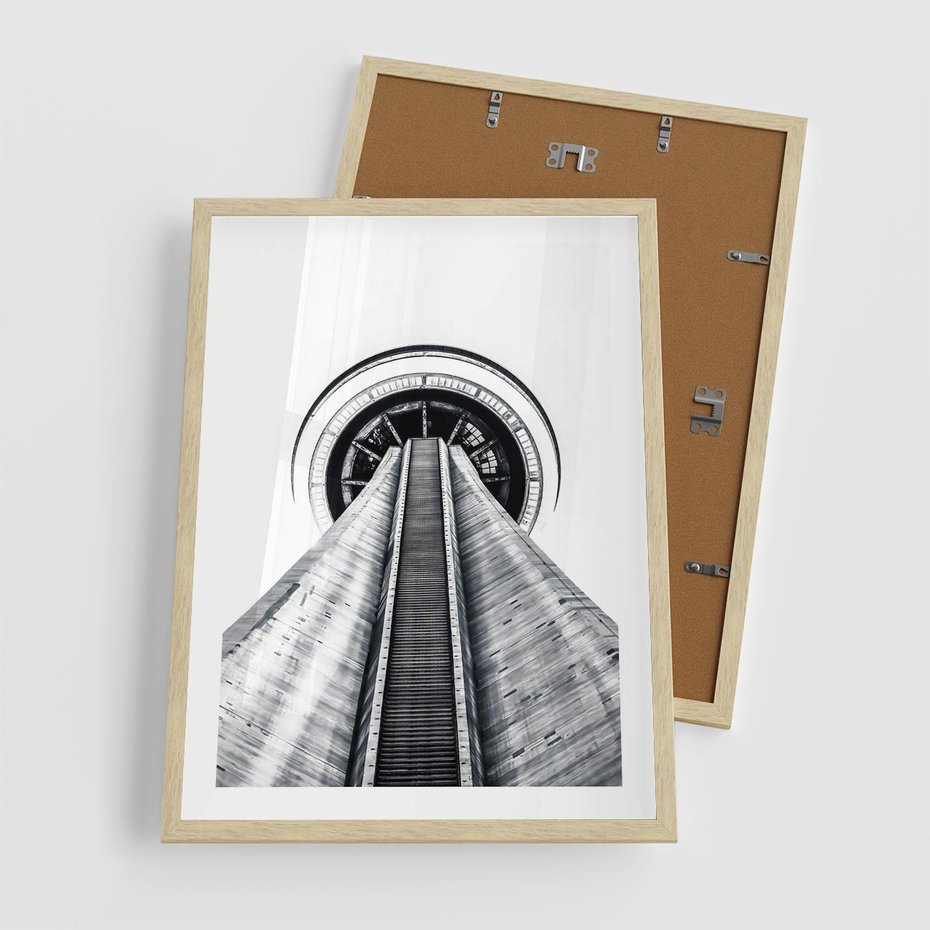 Plakat w ramie 50x70 - Perspektywa Wieży - architektura, wieża - rama drewno