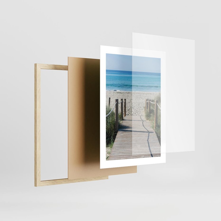 Plakat w ramie 30x40 - Żywa Natura - plaża, morze - rama drewno