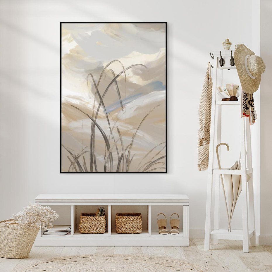 Obraz w ramie 50x70 - Nowoczesne Odbicia - akwarela, obraz - rama czarna