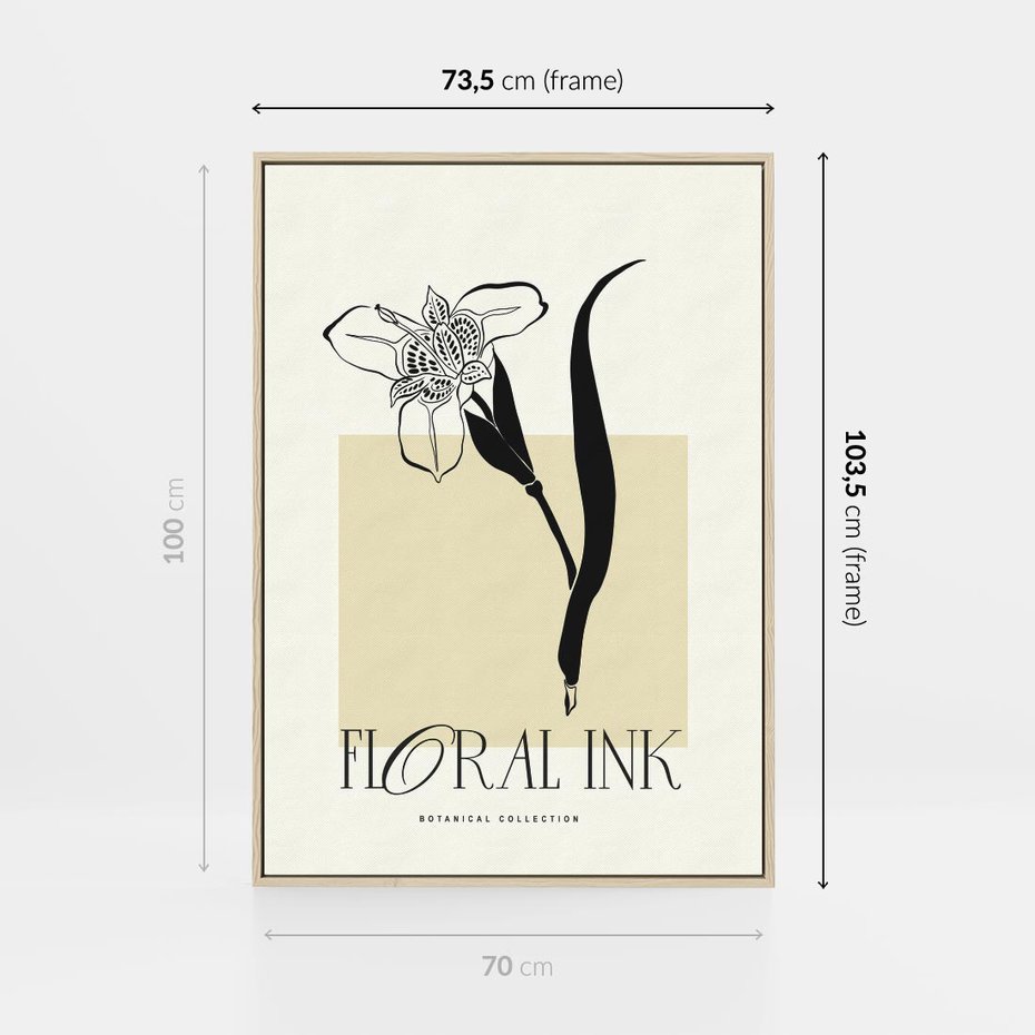 Obraz w ramie 70x100 - Wyblakłe odcienie snów - kwiat, irys - rama drewno