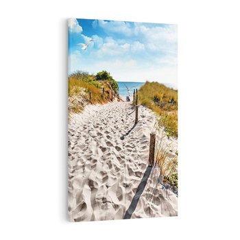 Obraz na płótnie 80x120 - Mewy nad Morzem - plaża, mewy