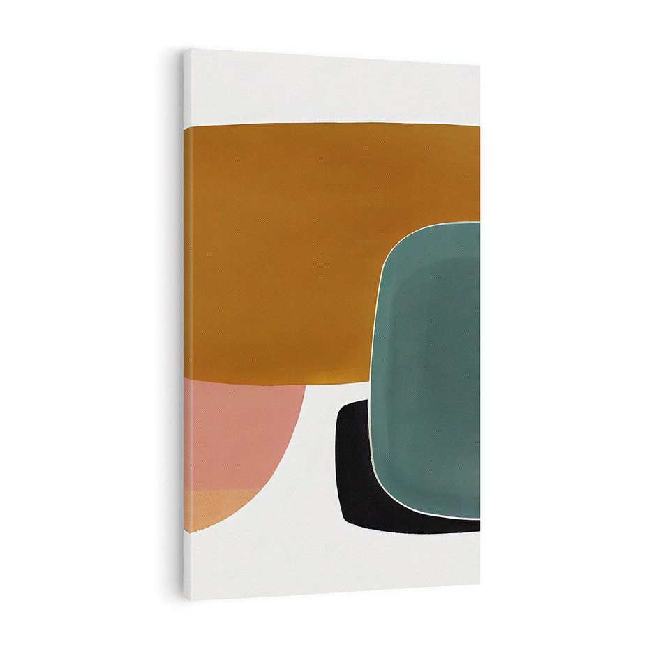 Obraz na płótnie 50x70 - Emocje w akwarelach - geometryczne dziwne kształty, turkusowy