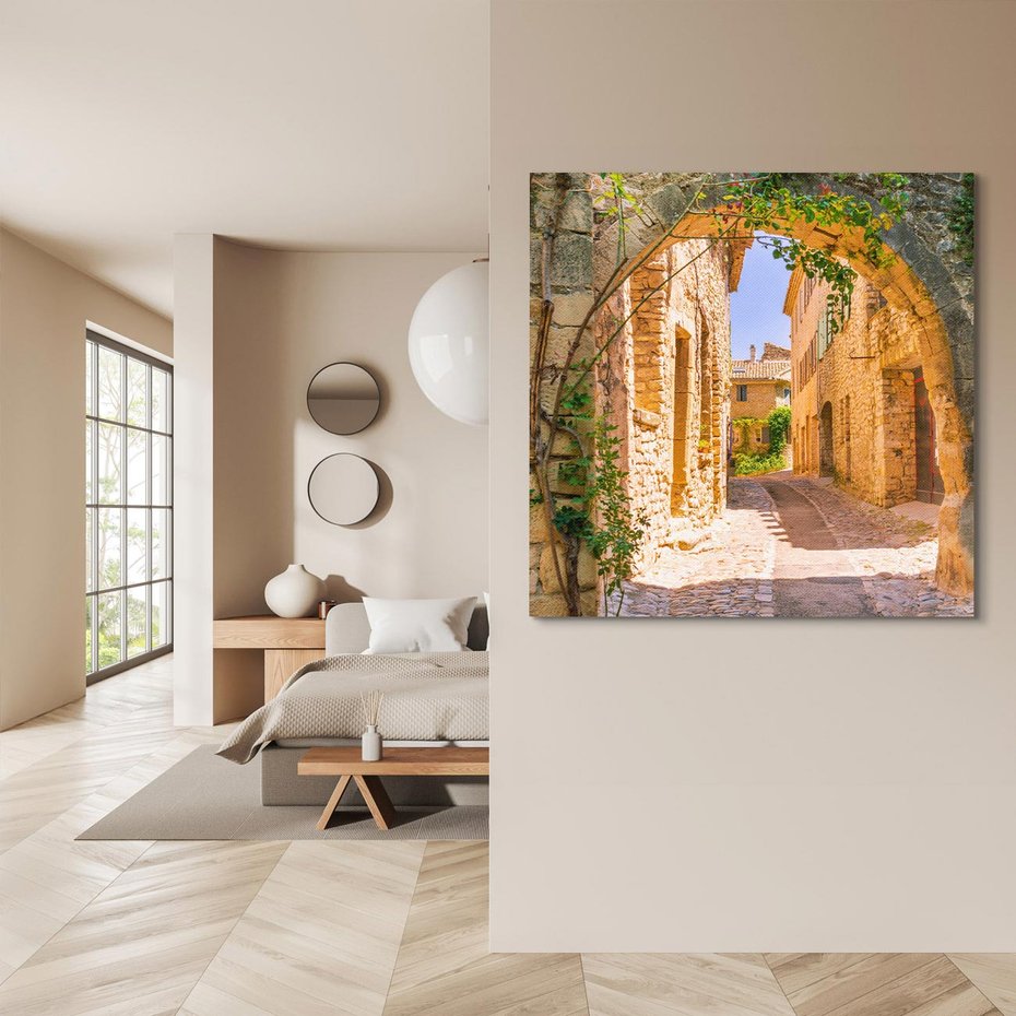 Obraz na płótnie 50x50 - Malownicza uliczka w perspektywie - uliczka, perspektywa