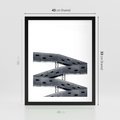 Plakat w ramie 40x50 - Monochromatyczna Sztuka Nowoczesnych Budynków - architektura, nowoczesne formy - rama czarna