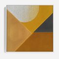 Obraz w ramie 50x50 - Harmonia migoczących ognisk - intensywne ciepłe kolory, słoneczny żółty - rama biała