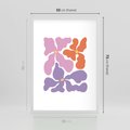 Plakat w ramie 50x70 - Bezgraniczne Wibracje - abstrakcyjne kolorowe kwiaty, minimlizm - rama biała