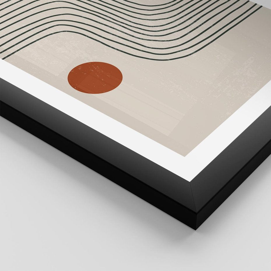 Plakat w ramie 50x70 - Czysta Refleksja - abstrakcyjna sztuka, boho kształty - rama czarna