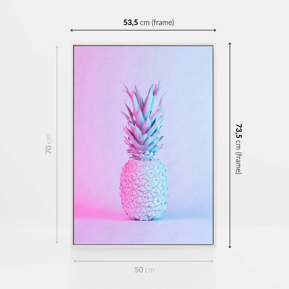 Obraz w ramie 50x70 - Ananas Abstrakcja - ananas, abstrakcja - rama biała