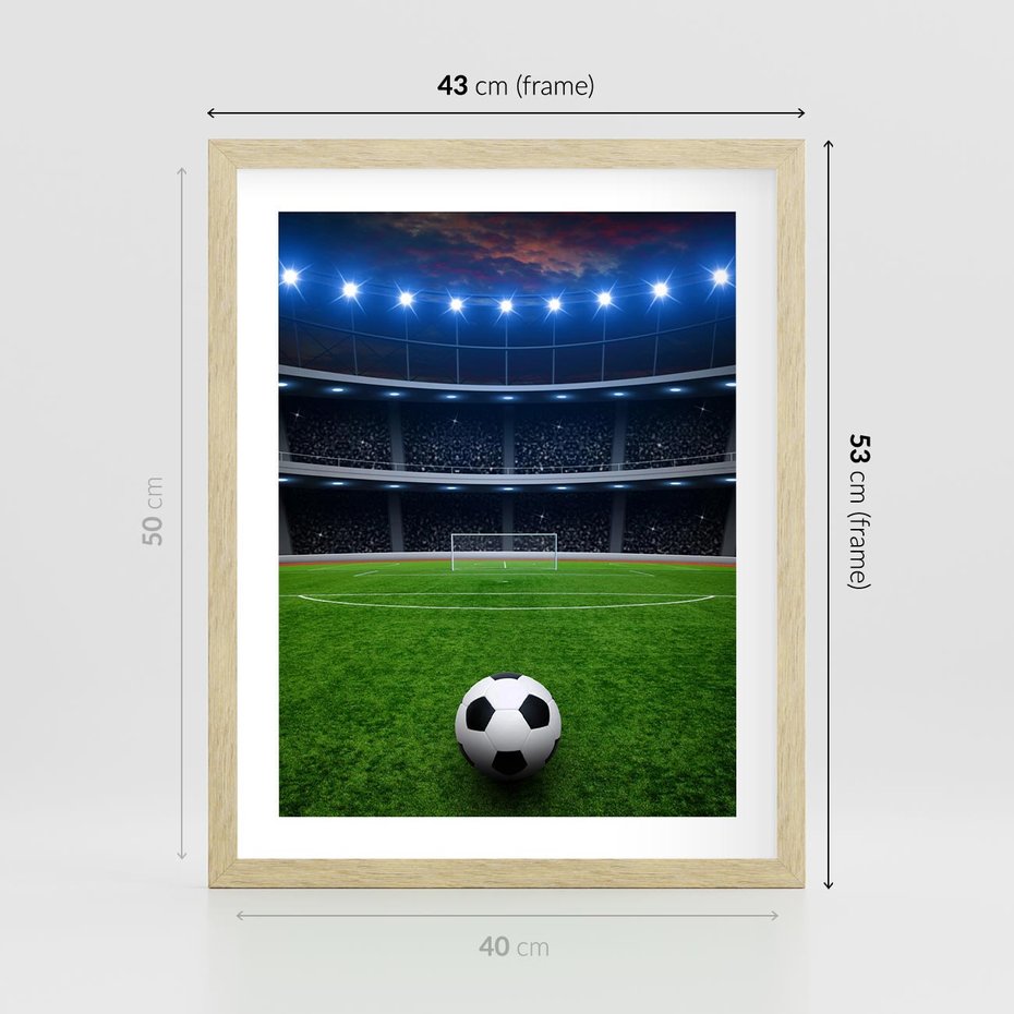 Plakat w ramie 40x50 - Piłka nożna - gol! - piłka nożna, gol - rama drewno