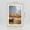Plakat w ramie 50x70 - Malownicza Harmonia - jelenie, jesień - rama drewno