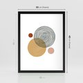 Plakat w ramie 30x40 - Wewnętrzne Formy - koła okręgi, abstrakcyjna nowoczesna sztuka - rama czarna