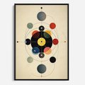 Obraz w ramie 50x70 - Bezgraniczny Taniec Światła - abstrakcyjna geometryczna kompozycja, koła linie - rama czarna