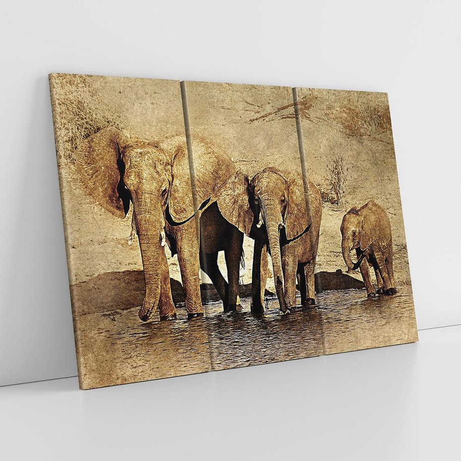 Obraz na płótnie 120x80 - Sztuka abstrakcyjna: Słonie - słonie, sztuka