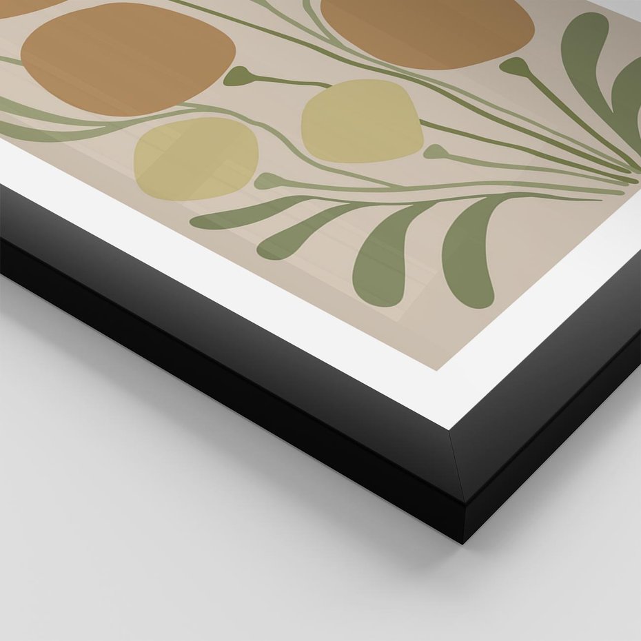 Plakat w ramie 50x70 - Uspokojenie Wśród Roślin - nowoczesny plakat, roślinność - rama czarna