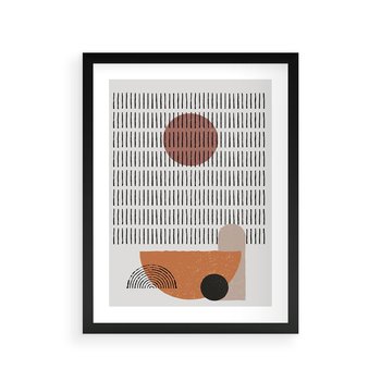 Plakat w ramie 50x70 - Symetria w Stylu Mid-Century - minimalistyczny obraz, mid-century styl - rama czarna