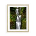 Plakat w ramie 40x50 - Siła i Urok Natury - wodospad, las - rama drewno