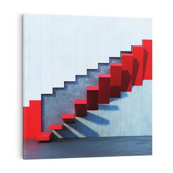 Obraz na płótnie 50x50 - Schody w abstrakcyjnej podróży - schody, abstrakcja
