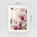 Plakat w ramie 40x50 - Urok Magnolii - magnolie, kwiaty - rama biała