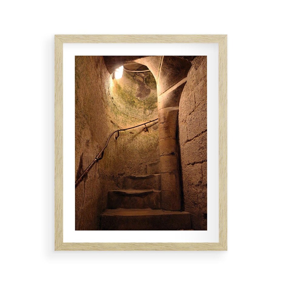 Plakat w ramie 40x50 - Perspektywa uliczki - uliczka, perspektywa - rama drewno