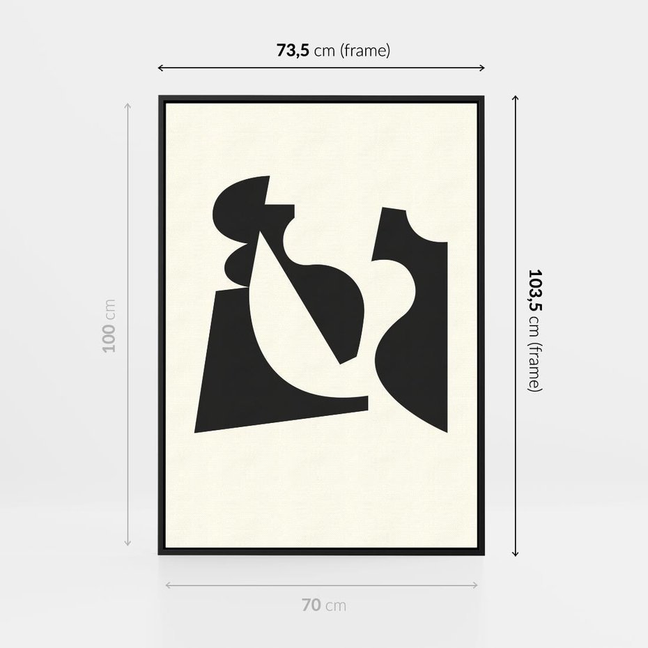 Obraz w ramie 70x100 - Tajemnicze Spektrum - abstrakcyjne kształty, geometria - rama czarna