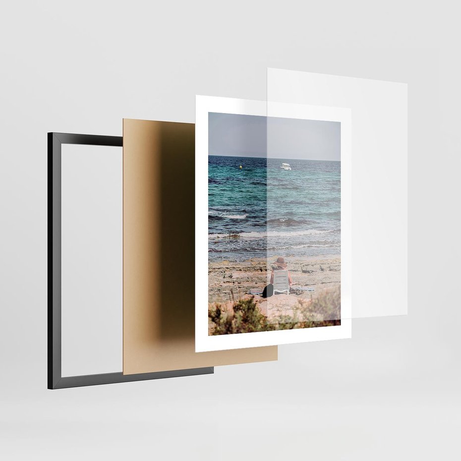 Plakat w ramie 40x50 - Relaks na Plaży - wakacje, plaża - rama czarna