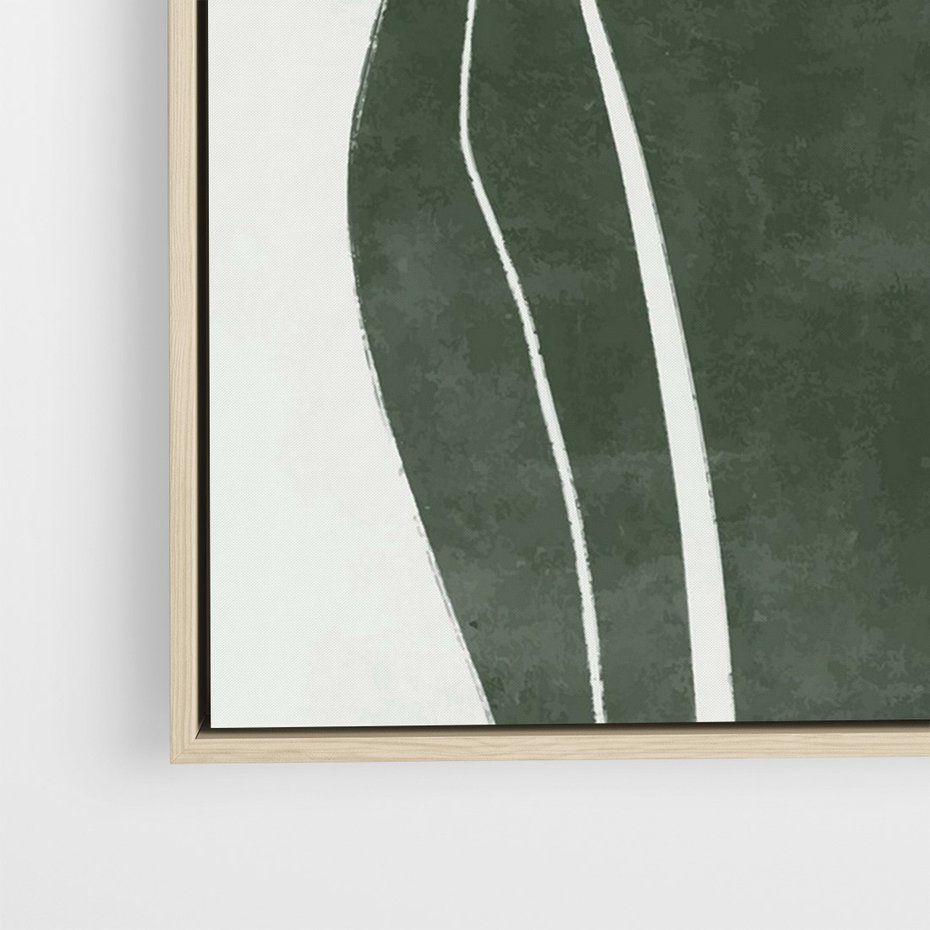 Obraz w ramie 70x100 - Zieleń Inspirującego Życia - zielony plakat, minimalizm - rama drewno