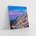 Obraz na płótnie 40x40 - Wyblakłe wspomnienia gwiazd - Santorini, wieczór