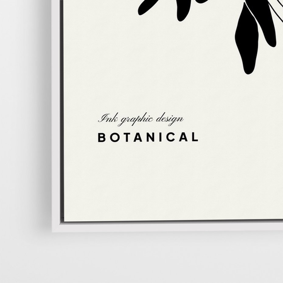 Obraz w ramie 80x120 - Szept kwiatowej wyobraźni - czarno biała grafika, roślinność - rama biała