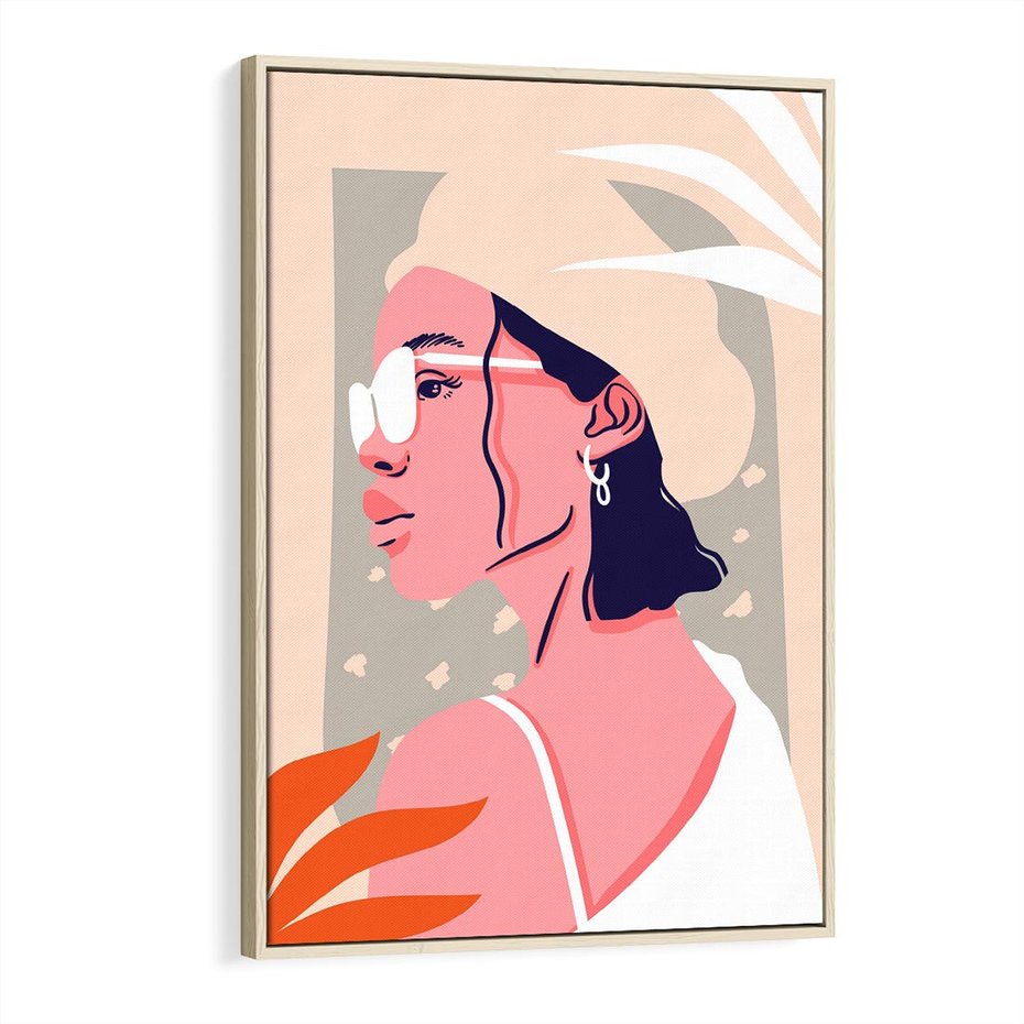 Obraz w ramie 70x100 - Kobieca Esencja - nowoczesny plakat, styl retro - rama drewno