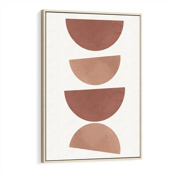 Obraz w ramie 70x100 - Abstrakcyjne Widzenia - abstrakcyjne geometryczne kształty, odcienie brązu i beżu - rama drewno