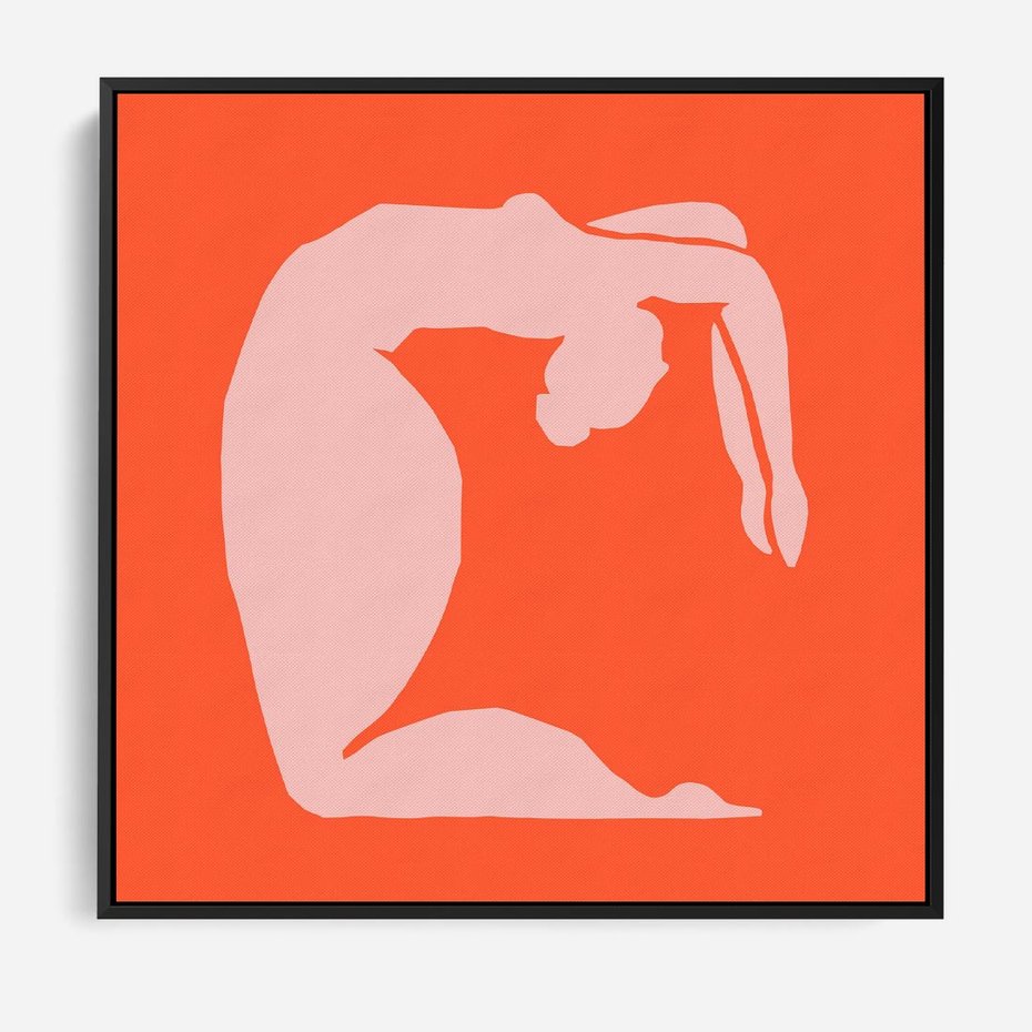 Obraz w ramie 50x50 - Antyczna Godzina - abstrakcja, kobieca sylwetka - rama czarna