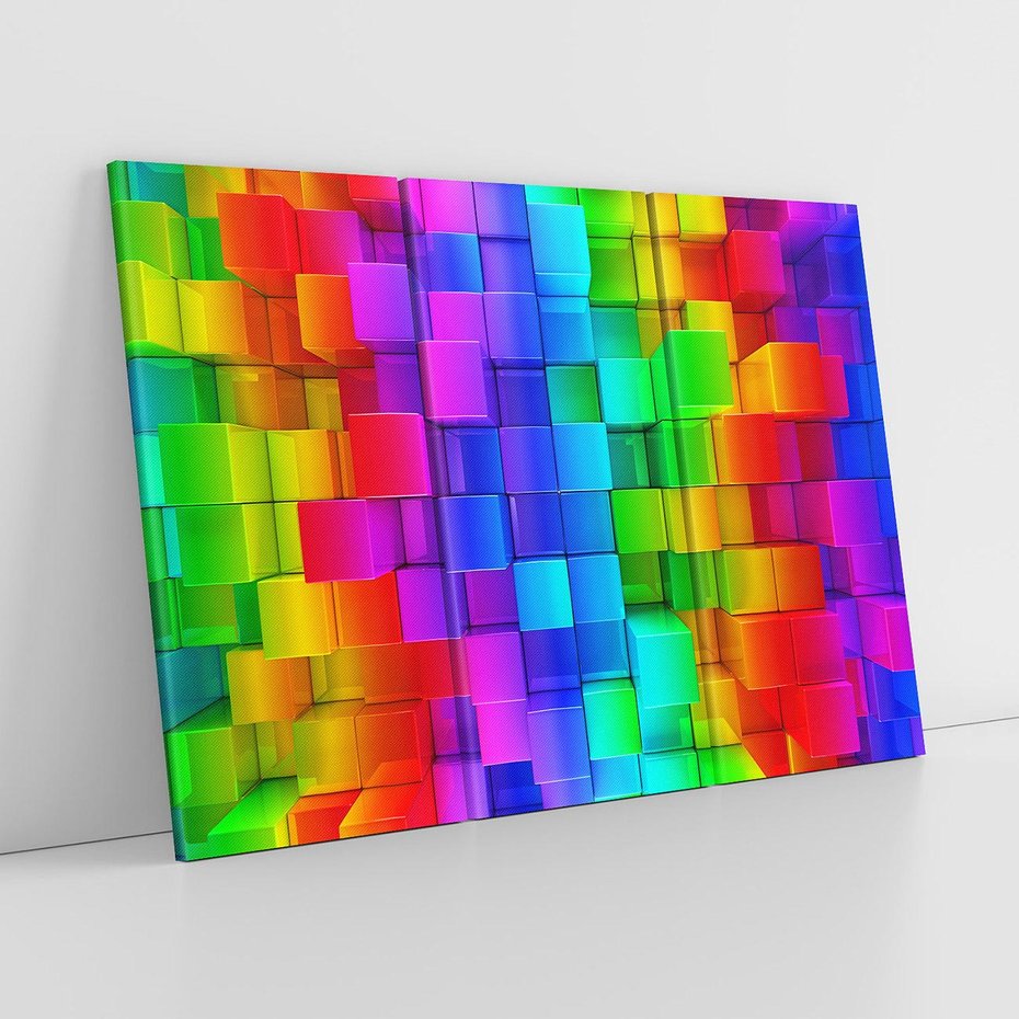 Obraz na płótnie 120x80 - Mozaika Abstrakcji: Trójwymiarowe Kompozycje - abstrakcja, 3d