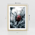 Plakat w ramie 30x40 - Chwila Zimowego Uroku - zima, ośnieżona gałązka - rama drewno