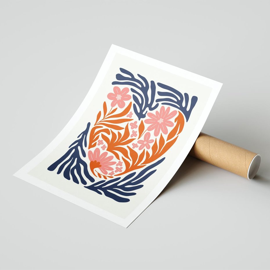 Plakat bez ramy 21x30 - Kwiatami Splecione - kwiaty, nowoczesny plakat