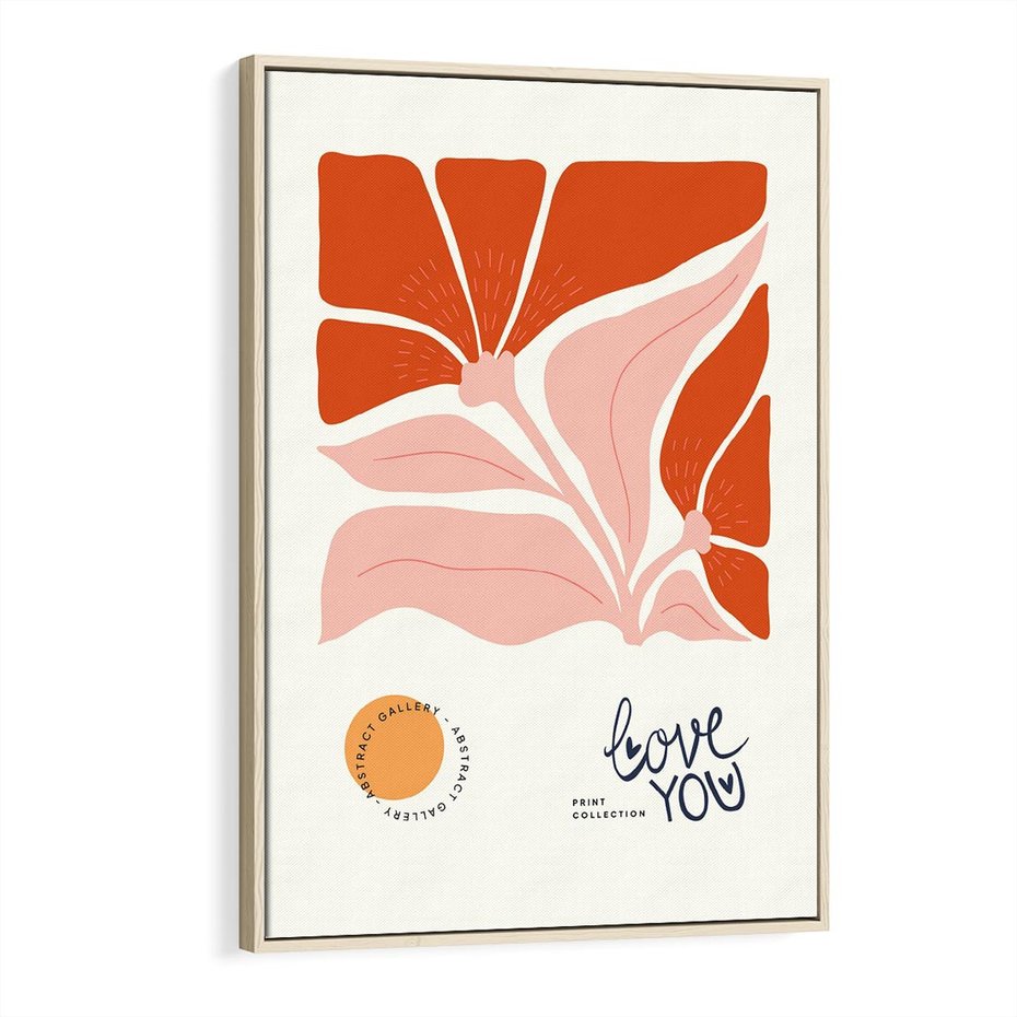 Obraz w ramie 80x120 - Miłość w Kwiatowym Sercu - kwiaty, miłość - rama drewno