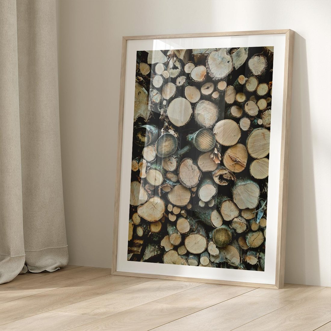 Plakat w ramie 50x70 - Bliskość Natury - drewno, las - rama drewno