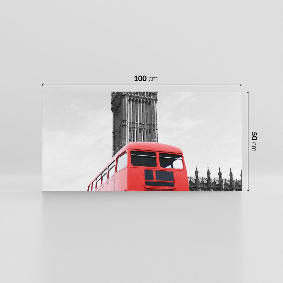Obraz na płótnie 100x50 - Autobusy w tętniącym życiem Londynie - Londyn, autobus