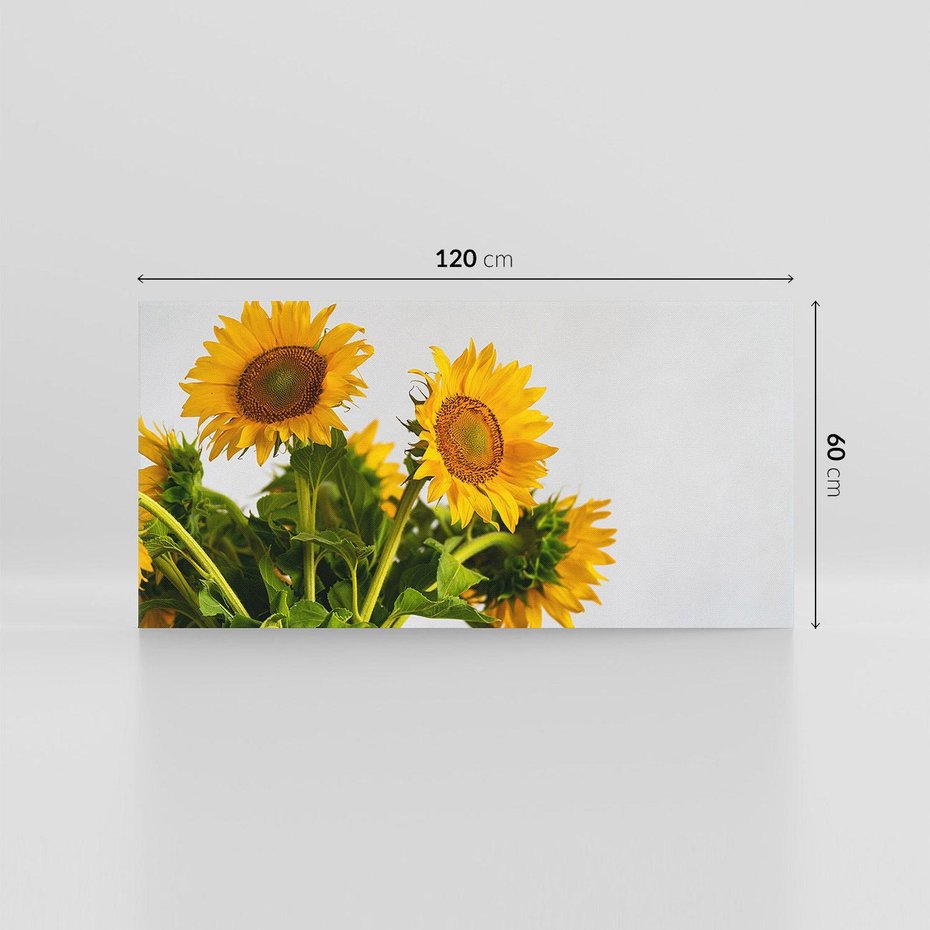 Obraz na płótnie 120x60 - Słoneczna Radość - fotografia, żółte słoneczniki