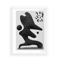 Plakat w ramie 50x70 - Abstrakcja w Monochromii - nowoczesna grafika, abstrakcja - rama biała