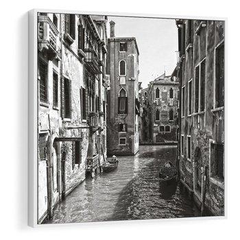 Obraz w ramie 50x50 - Zabłądzić w Wenecji - wenecja, kanały - rama biała