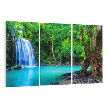 Obraz na płótnie 120x80 - Spotkanie wodospadu nad jeziorem - Tajlandia, wodospad
