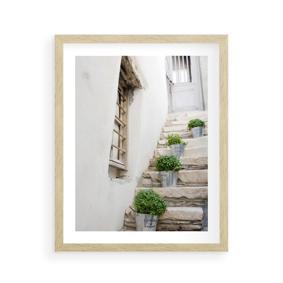 Plakat w ramie 40x50 - Wznoszące się Marzenia - schody, perspektywa - rama drewno