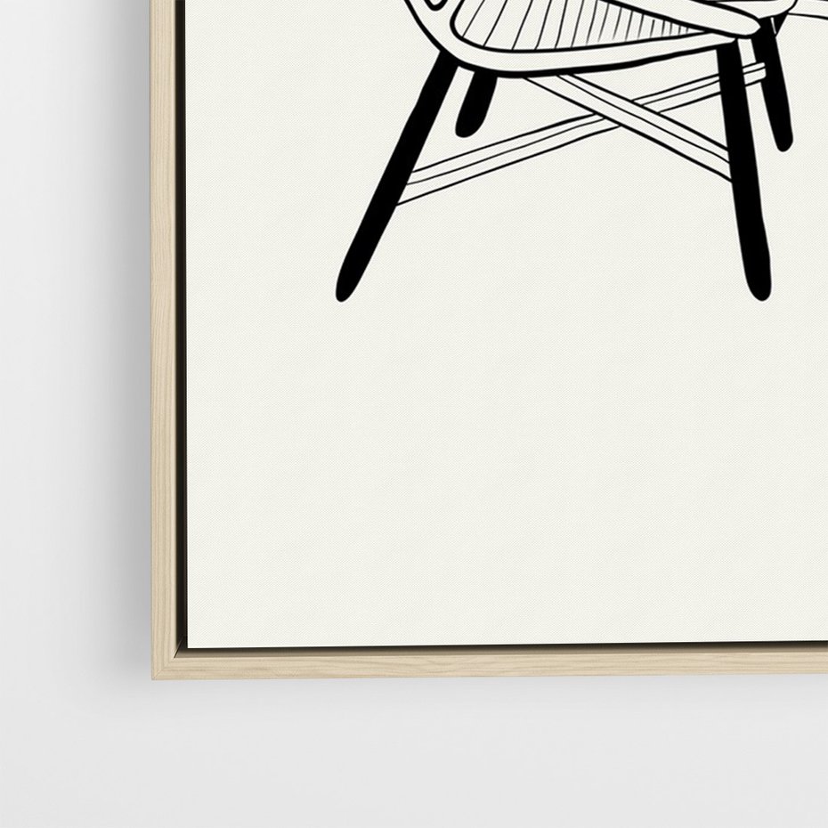 Obraz w ramie 50x70 - Boho Elegancja - boho wnętrze, salon - rama drewno