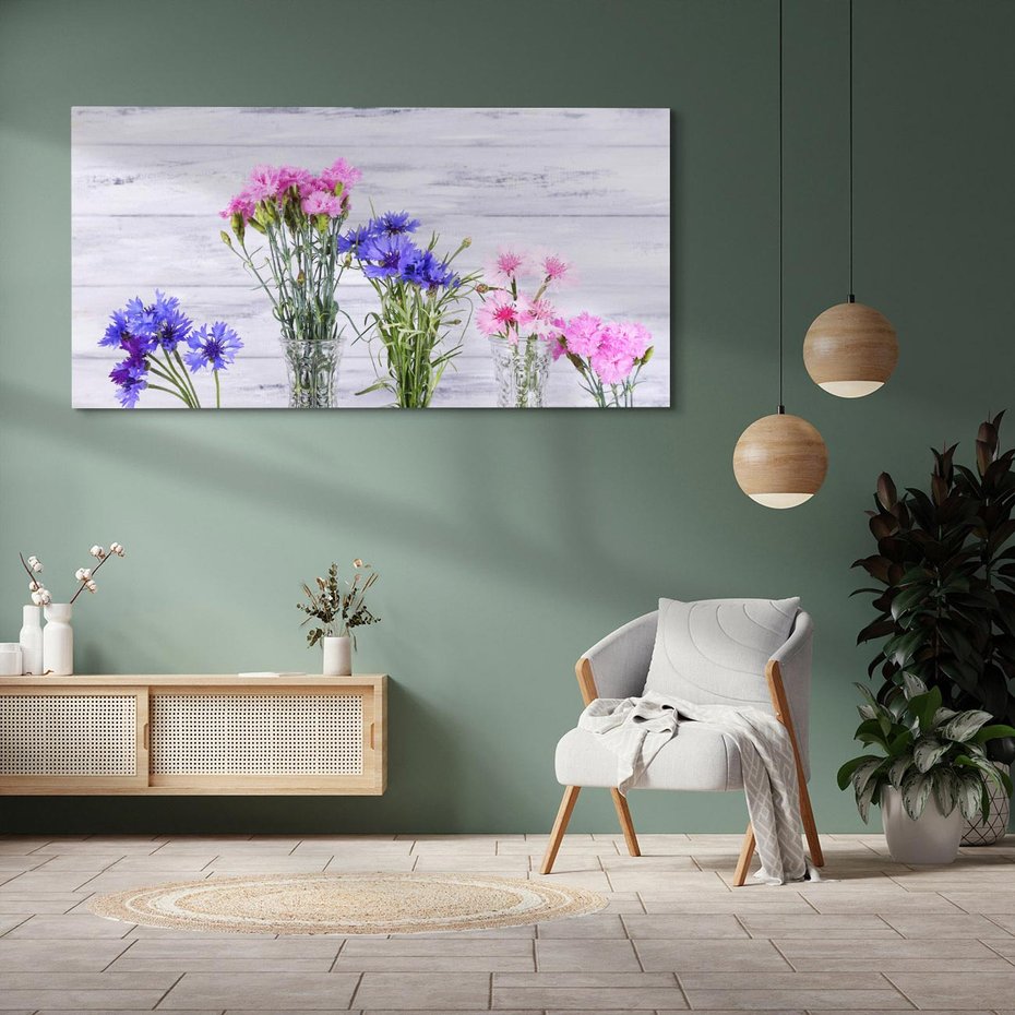 Obraz na płótnie 120x60 - Kwiatowe impresje - kwiaty,